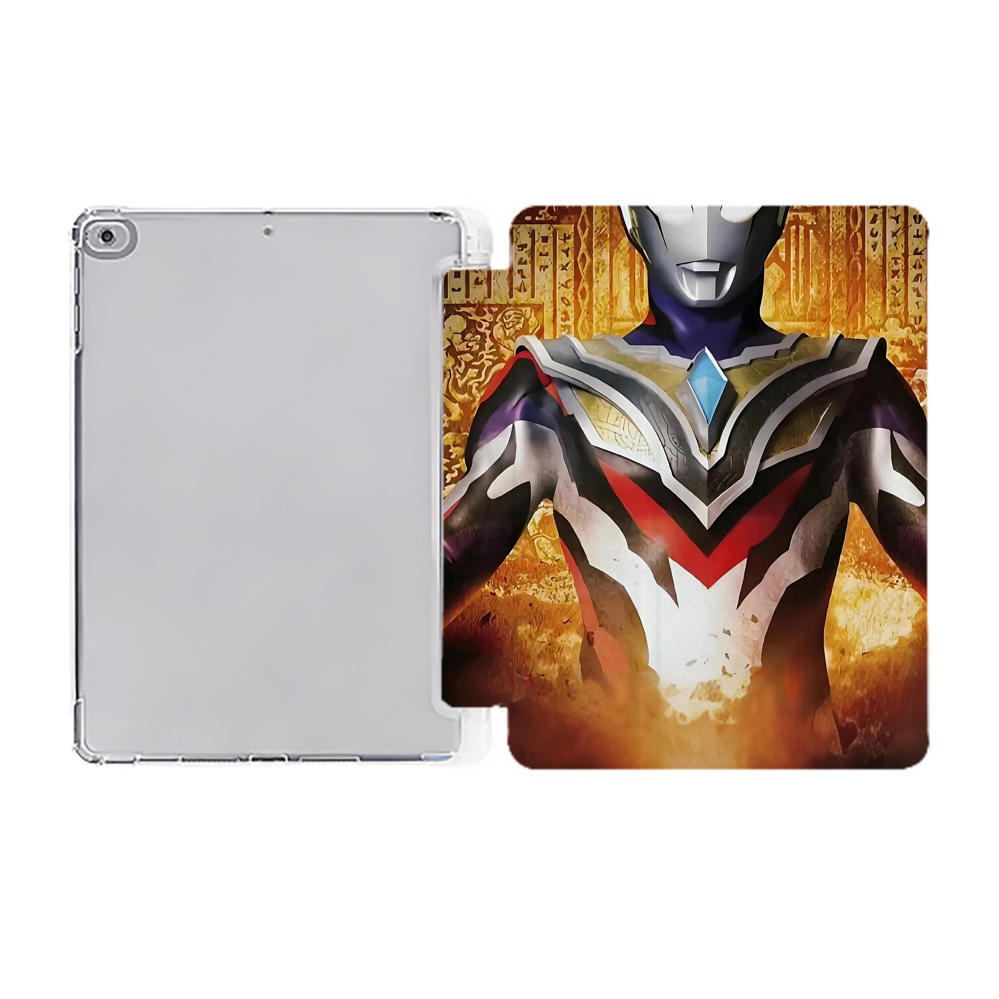 （画像用） ウルトラマン Ultraman IPad ケース ペン収納付き 三つ折りスタンド PUレザー×シリコン 対応機種9.5/10.5/10.9インチ